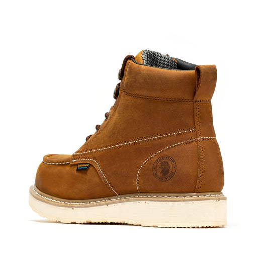 ROCKROOSTER Edgewood Men's 6 inch Brown steel toe waterproof wedge work boots SAP858 - Veloce - The App For Watch Collectors
