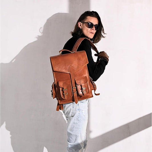 Vintage Leather Backpack Rucksack - Veloce - The App For Watch Collectors