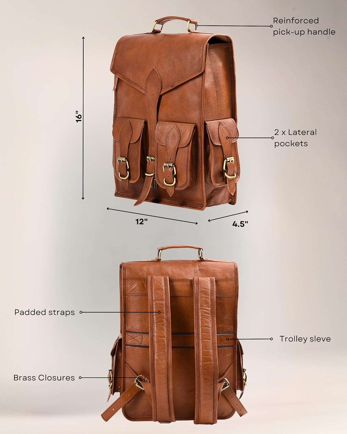 Vintage Leather Backpack Rucksack - Veloce - The App For Watch Collectors