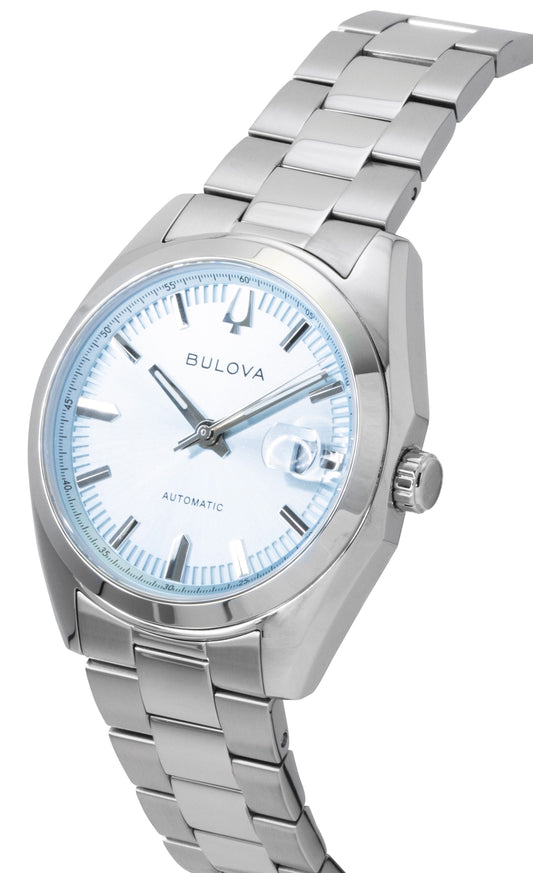 Bulova Surveyor Stainless Steel Light Blue Automatic 96B469 Men's Watch