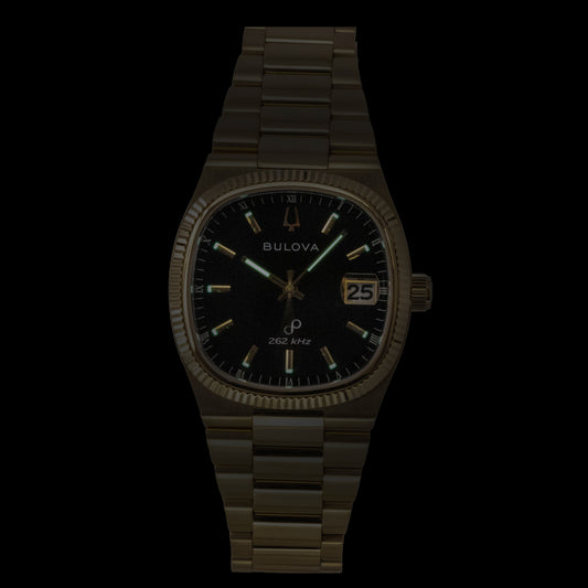 Bulova Super Seville Stainless Steel Black Dial Quartz 97B246 Men's Watch
