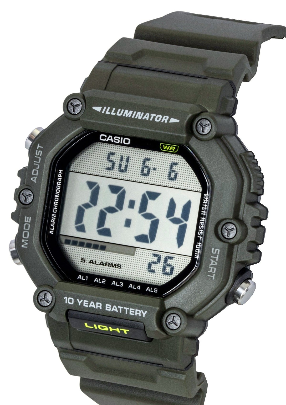 Casio Digital Extra Long Resin Strap Quartz AE-1600HX-3AV 100M Unisex Watch