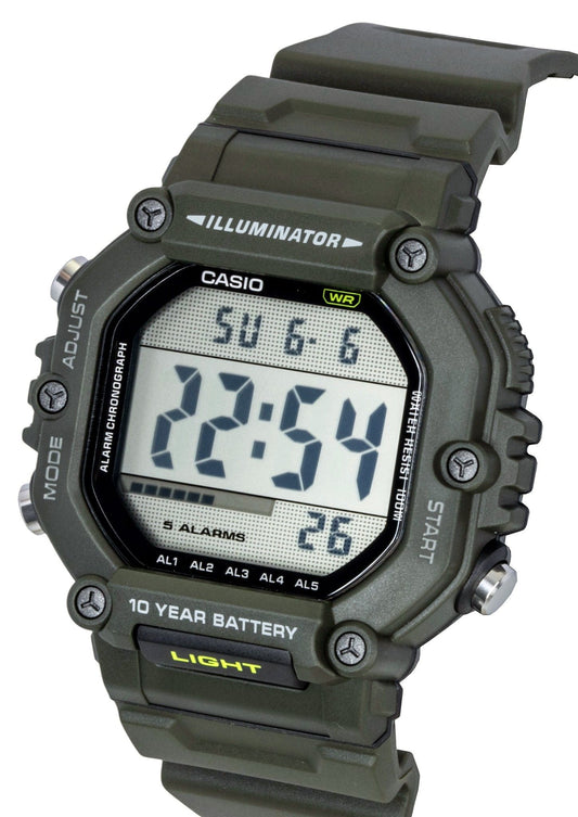 Casio Digital Extra Long Resin Strap Quartz AE-1600HX-3AV 100M Unisex Watch