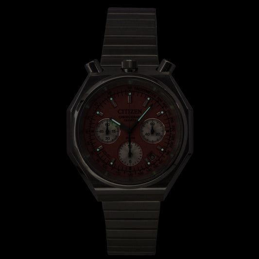 Citizen Bullhead Chronograph Stainless Steel Orange Dial Quartz AN3700-89Z Men's Watch
