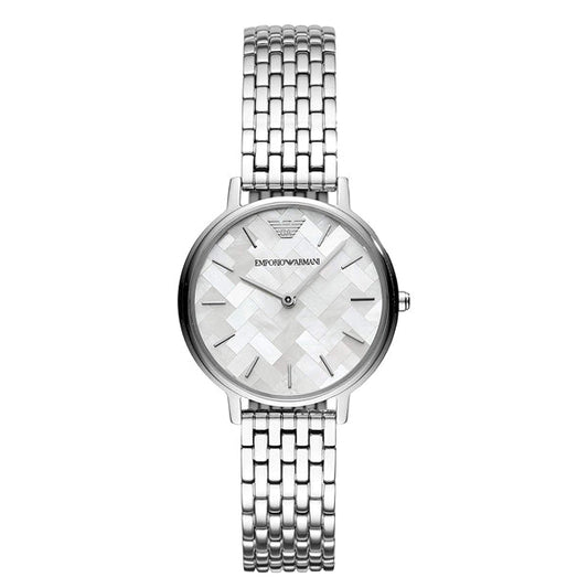 Emporio Armani Mother Of Pearl Dial Silver Steel Strap Watch For Women Ar11112