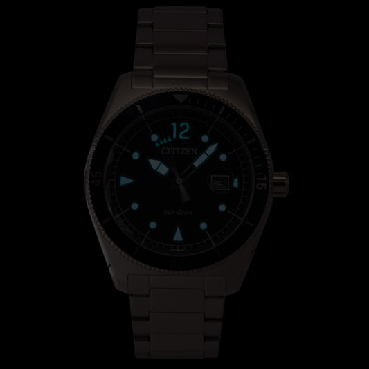 Citizen Eco-Drive Stainless Steel Blue Dial Solar AW1881-52L 100M Men's Watch