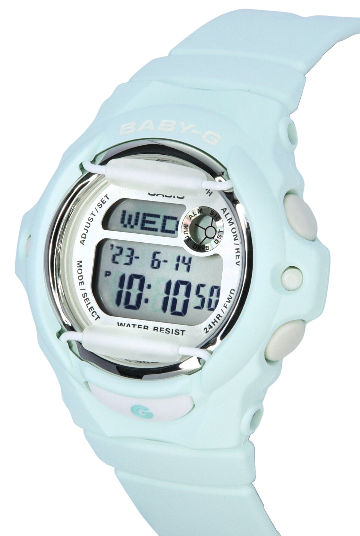 Casio Baby-G Digital Pastel Green Resin Strap Quartz BG-169U-3 200M Women's Watch