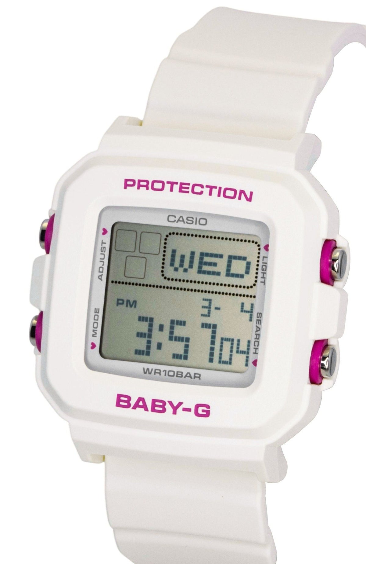 Casio Baby-G Plus Digital Resin Strap Quartz BGD-10KH-7 100M Women's Watch With Silicone Holder