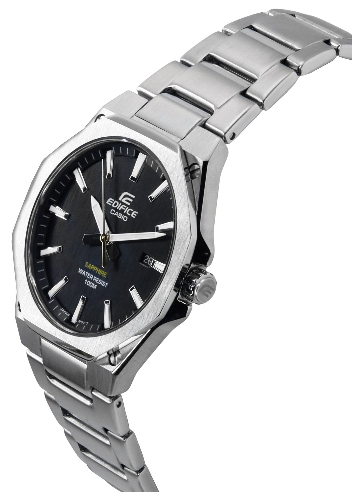 Casio Edifice Slim Line Black Dial Quartz EFR-S108D-1A 100M Men's Watch