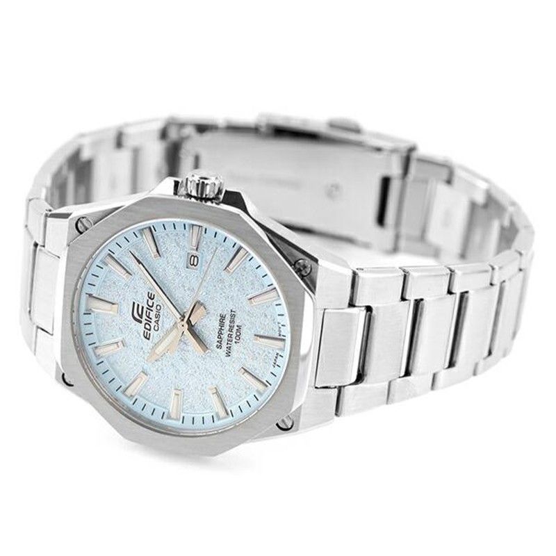 Casio Edifice Analog Stainless Steel Light Blue Dial Quartz EFR-S108DE-2AV 100M Men's Watch