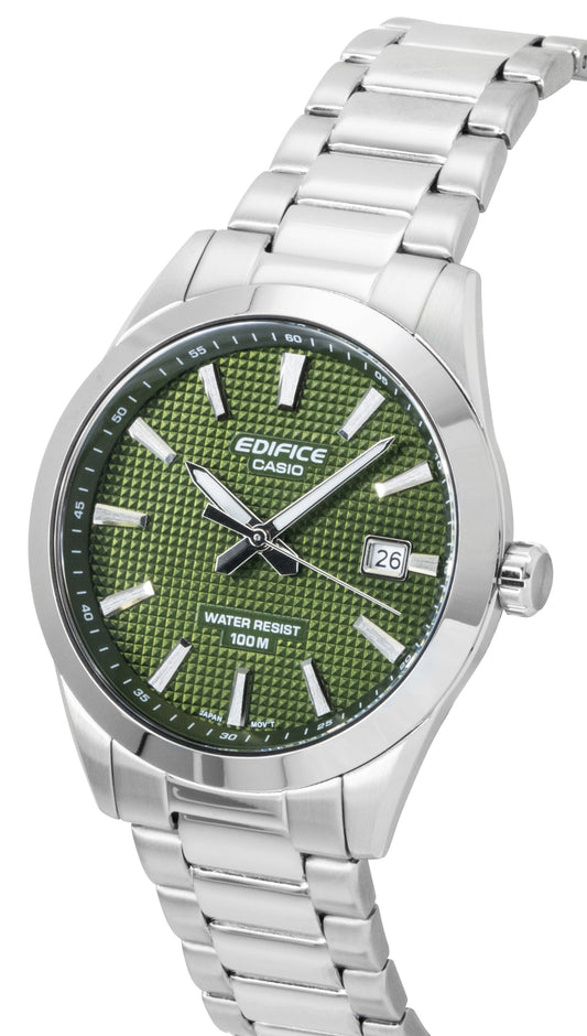Casio Edifice Analog Stainless Steel Green Dial Quartz EFV-160D-3A 100M Men's Watch