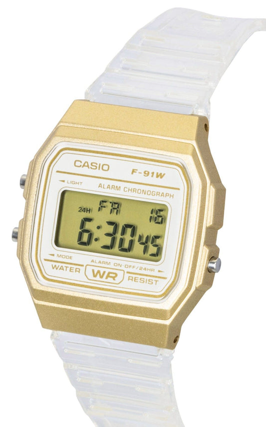 Casio Digital Transparent Resin Strap Quartz F-91WS-7A2 Unisex Watch