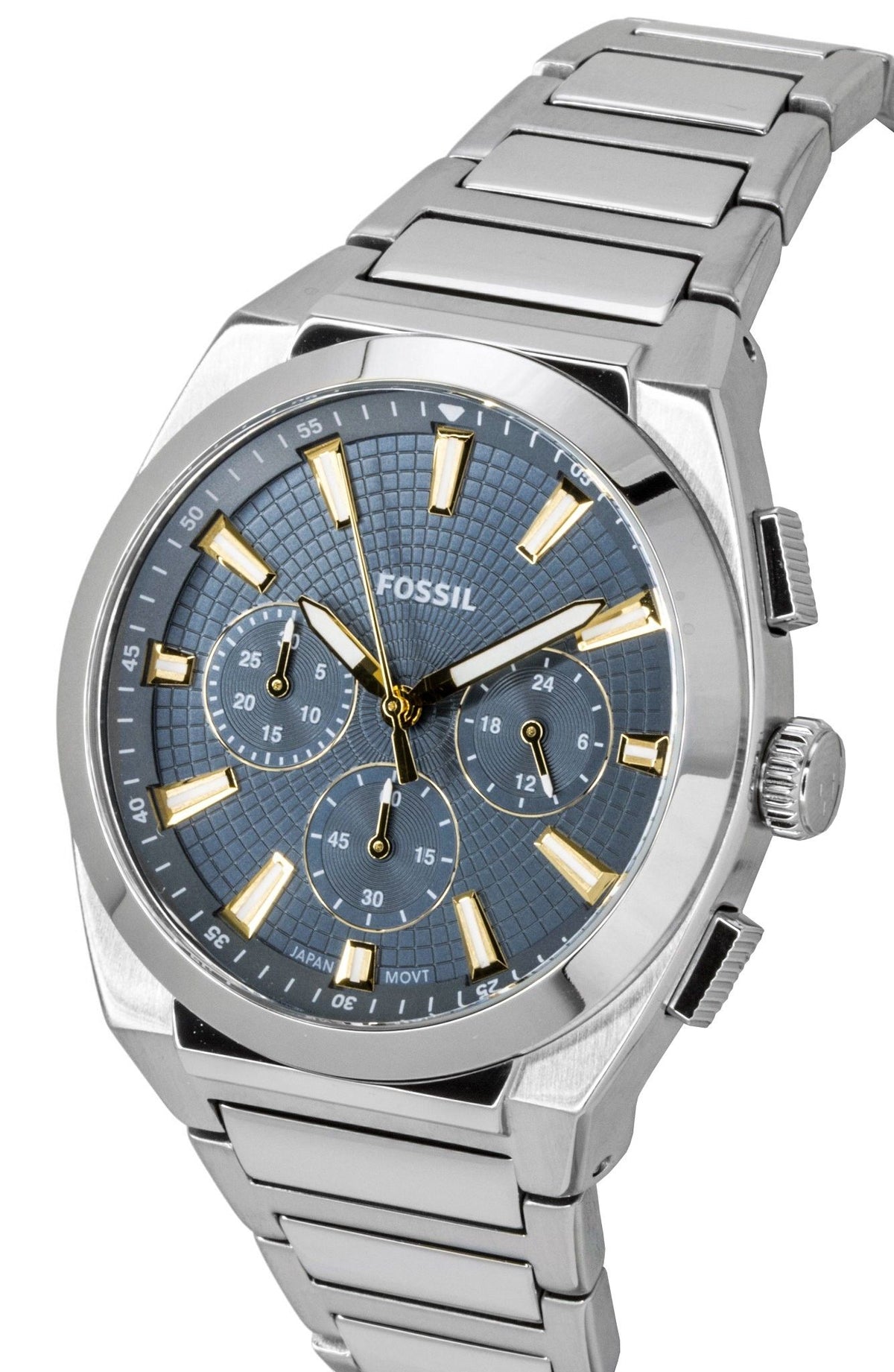 Fossil Everett Chronograph Stainless Steel Blue Dial Quartz FS6154 Men's Watch