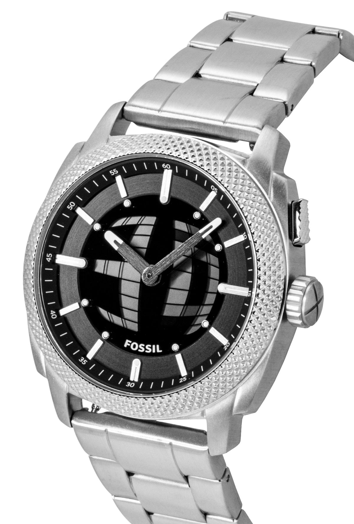 Fossil Machine Big Tic Analog Digital Stainless Steel Black Dial Quartz FS6155 Unisex Watch
