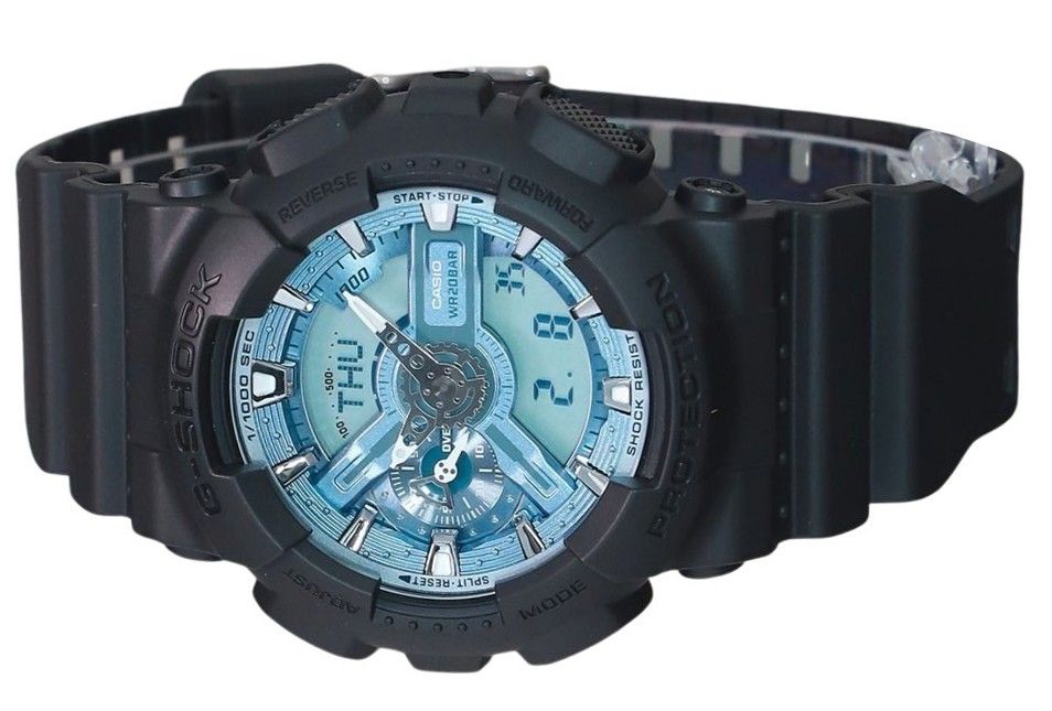 Casio G-Shock Analog Digital Resin Strap Ocean Blue Dial Quartz GA-110CD-1A2 200M Men's Watch