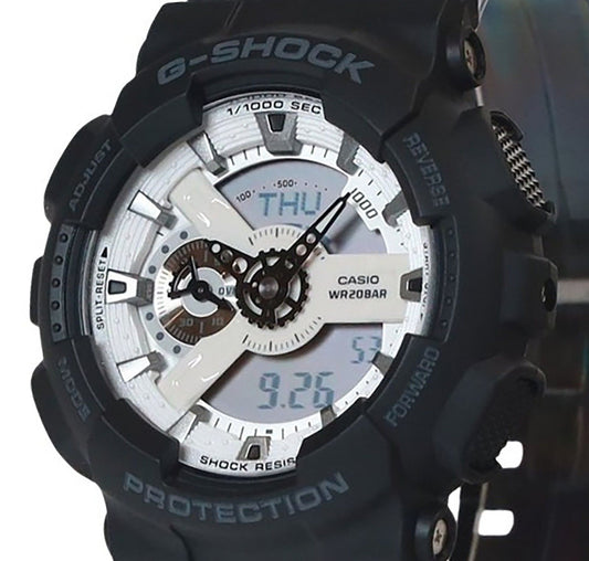 Casio G-Shock Analog Digital Resin Strap White Dial Quartz GA-110WD-1A 200M Men's Watch