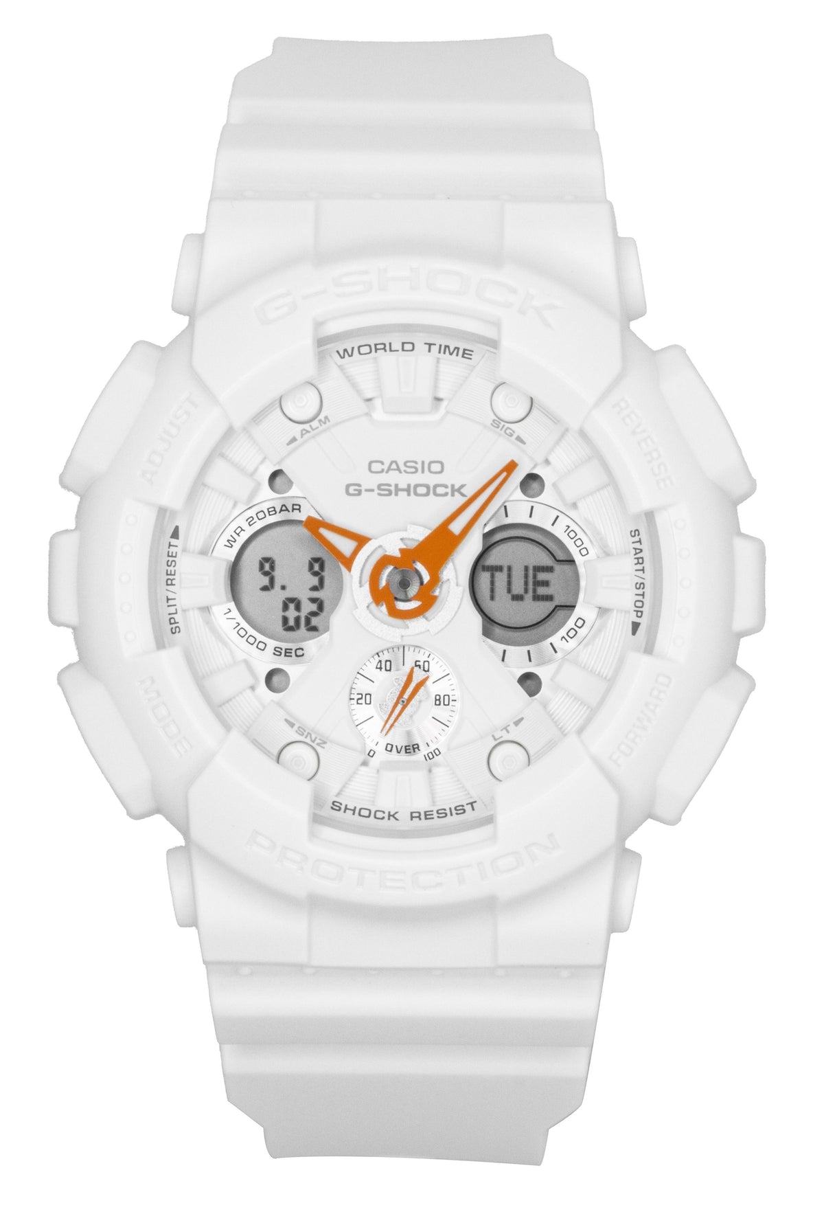 Casio G-Shock Analog Digital Bio-Based Resin White Dial Quartz GMA-S120SA-7A1 200M Women's Watch