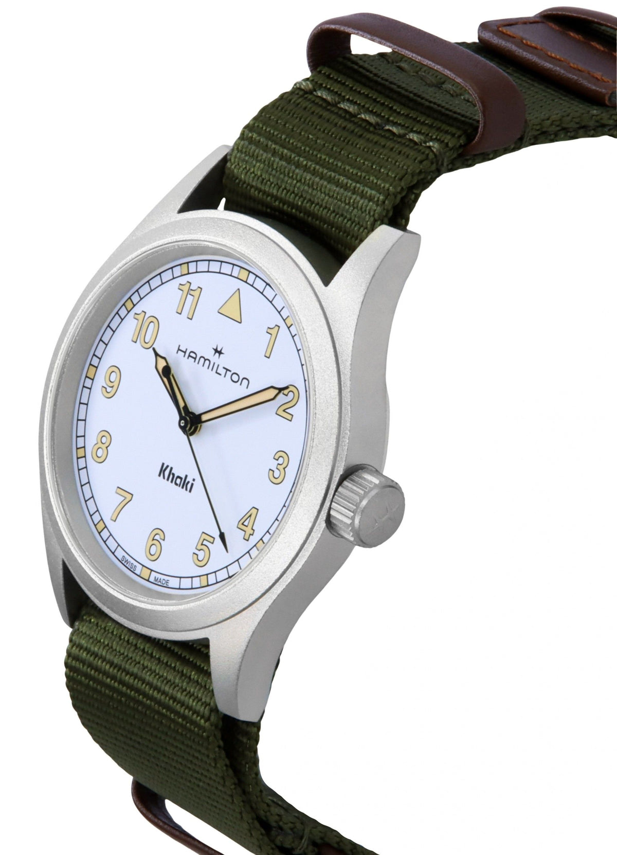Hamilton Khaki Field Textile Strap White Dial Quartz H69401910 Unisex Watch