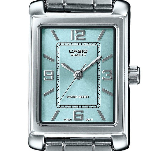 Casio Standard Analog Stainless Steel Aqua Blue Dial Quartz LTP-1234DD-2A Women's Watch