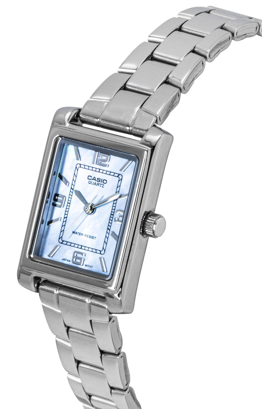 Casio Standard Analog Stainless Steel Mother Of Pearl Dial Quartz LTP-1234DS-2A Women's Watch