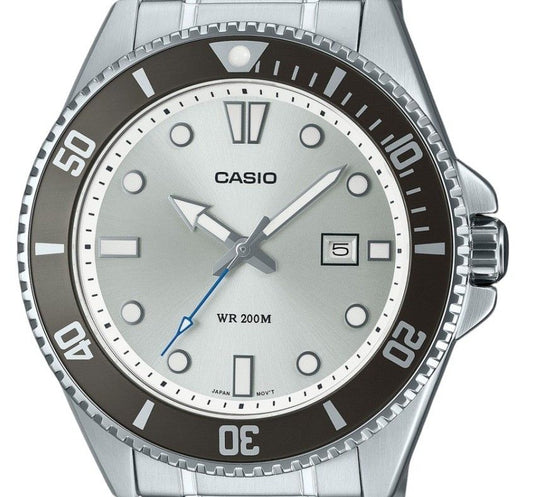 Casio Standard Analog Stainless Steel Silver Dial Quartz MDV-107D-7AV 200M Men's Watch