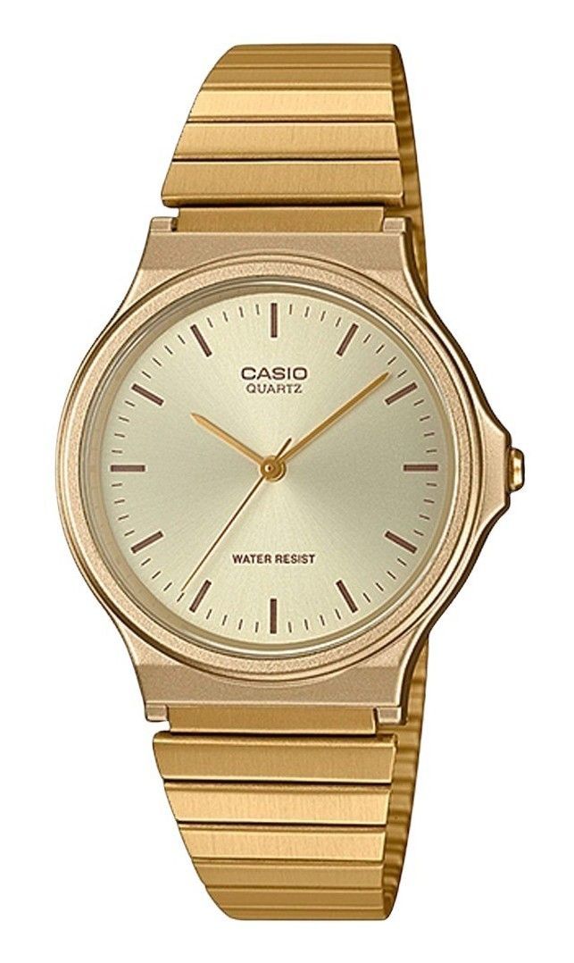 Refurbished Casio Analog Gold Tone Stainless Steel Champagne Dial Quartz MQ-24G-9E Men's Watch