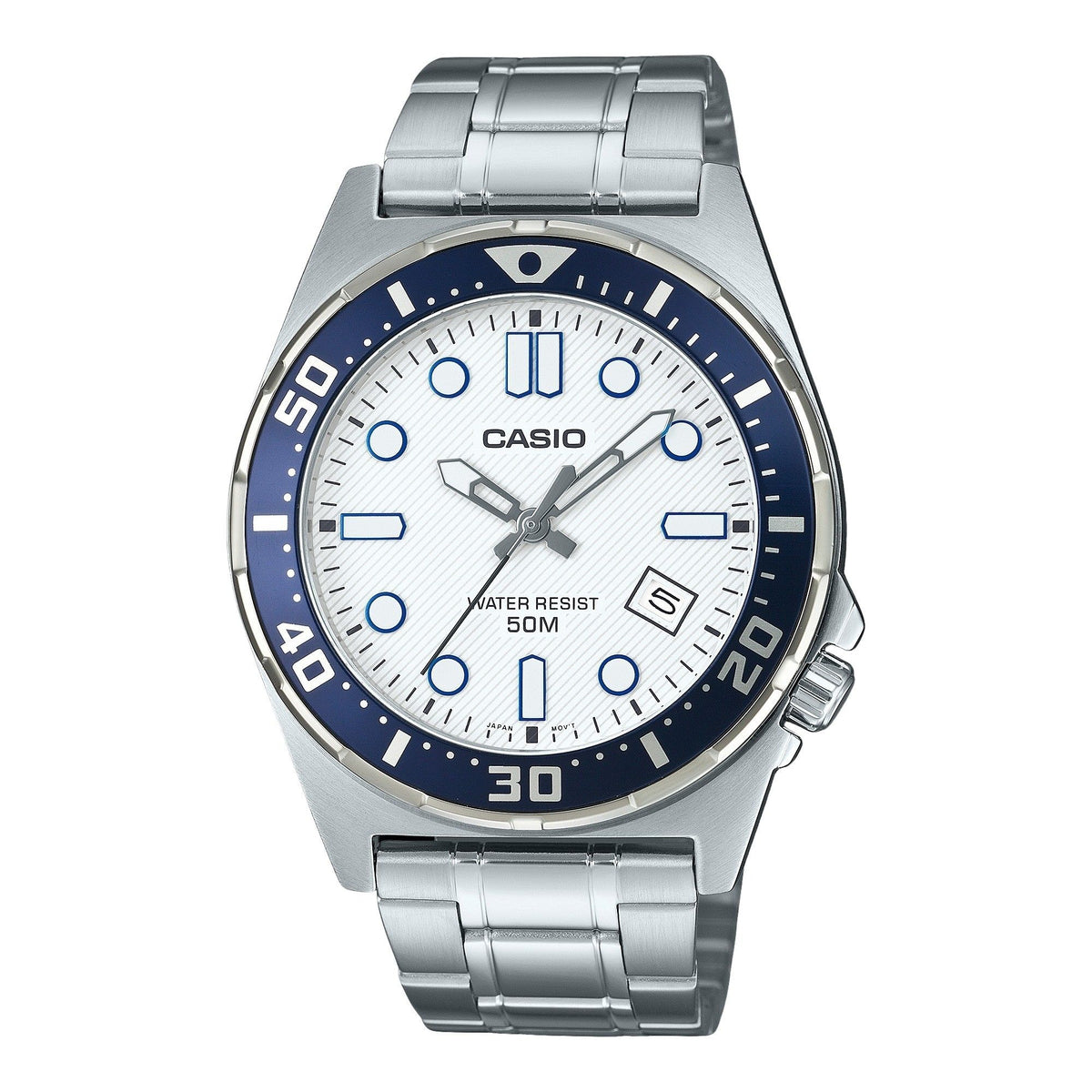 Refurbished Casio Standard Analog Stainless Steel White Dial Quartz MTD-135D-7AV Men's Watch