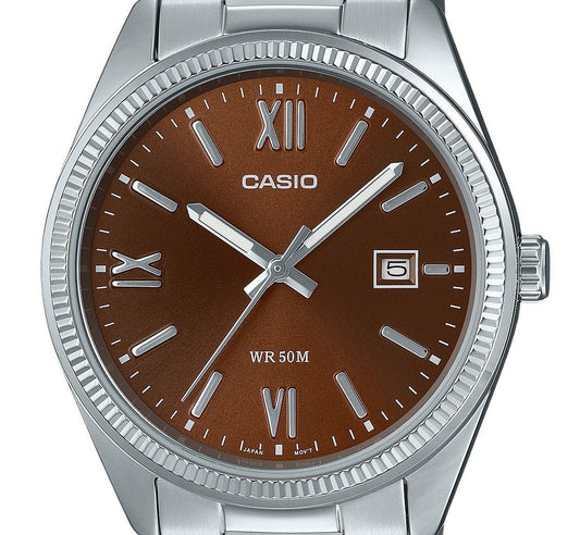 Casio Standard Analog Ion Plated Stainless Steel Brown Dial Quartz MTP-1302DD-5AV Men's Watch