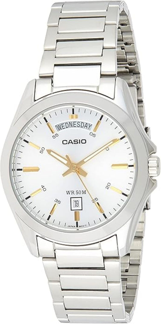 Casio Classic Analog Stainless Steel Silver Dial Quartz MTP-1370D-7A2 Men's Watch