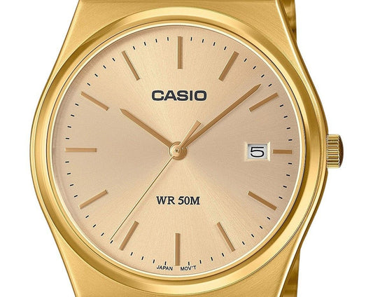Casio Standard Analog Gold Tone Stainless Steel Gold Dial Quartz MTP-B145G-9AV Unisex Watch