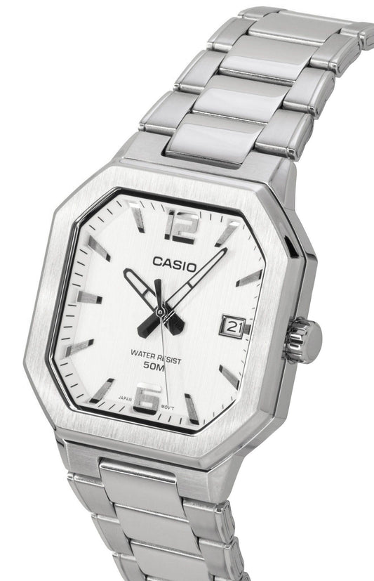 Casio Analog Stainless Steel Silver Dial Quartz MTP-B195D-7AV Men's Watch