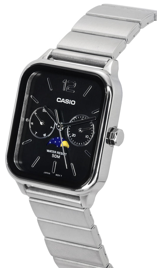 Casio Standard Analog Moon Phase Black Dial Quartz MTP-M305D-1A Men's Watch