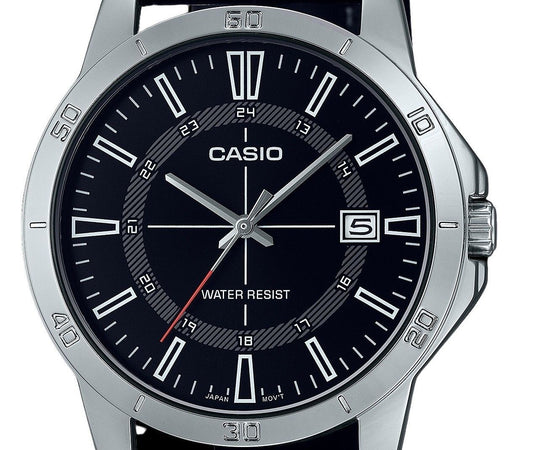 Casio Standard Analog Leather Strap Black Dial Quartz MTP-V004L-1C Men's Watch