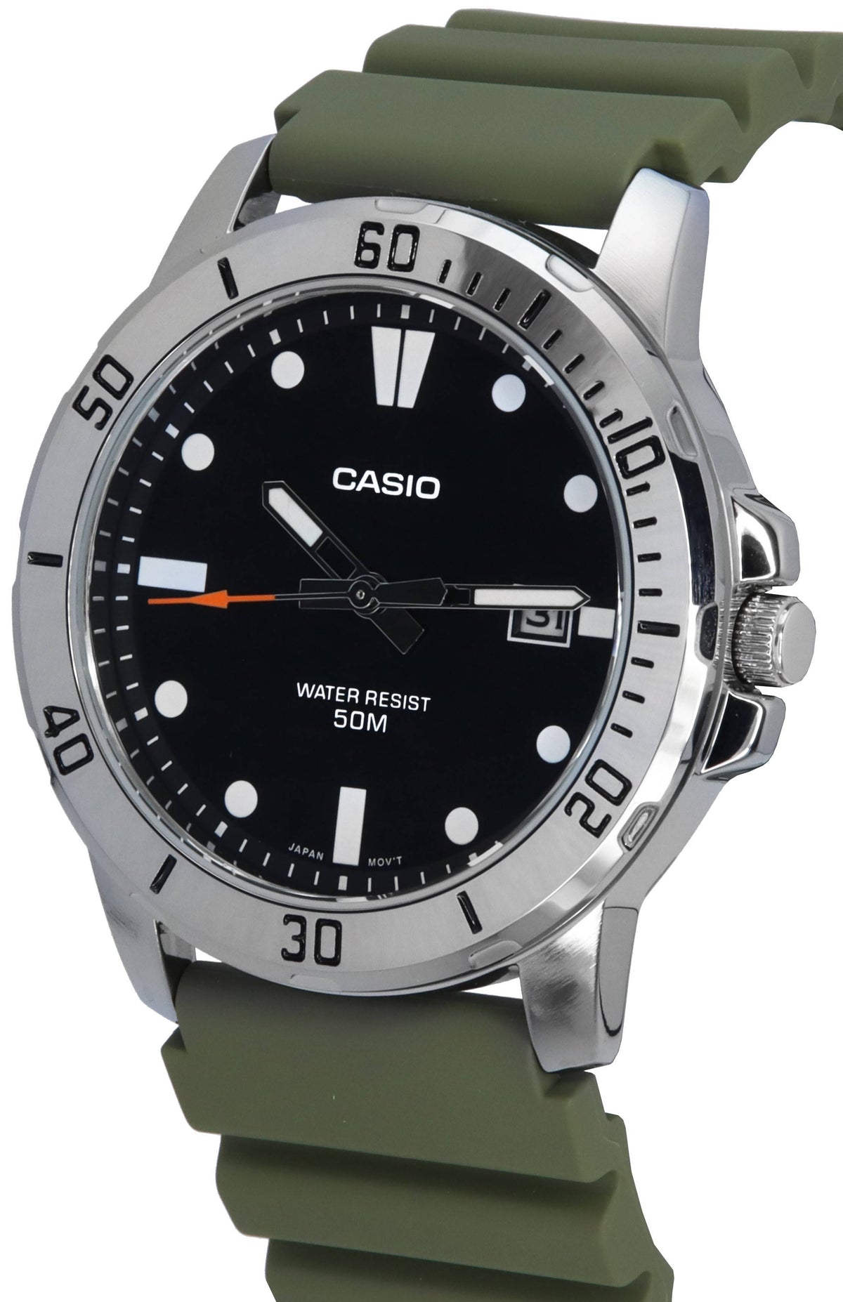 Casio Standard Analog Resin Strap Black Dial Quartz MTP-VD01-3E MTPVD01-3E Men's Watch