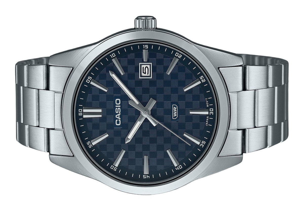 Casio Enticer Analog Stainless Steel Blue Dial Quartz MTP-VD03D-2A Men's Watch