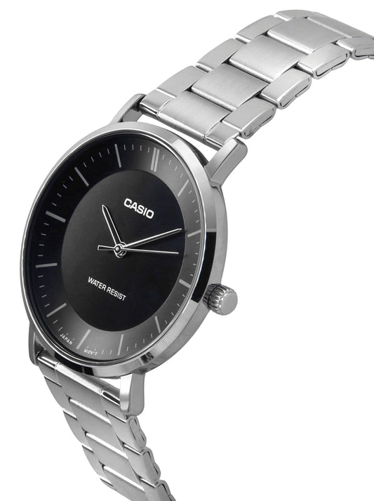 Casio Standard Analog Stainless Steel Black Dial Quartz MTP-VT04D-1E Men's Watch