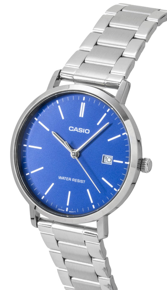 Casio Analog Stainless Steel Blue Dial Quartz MTP-VT05D-2E Men's Watch