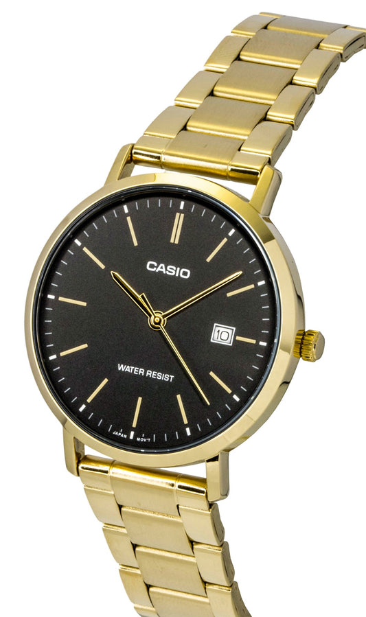 Casio Analog Gold Tone Stainless Steel Black Dial Quartz MTP-VT05G-1E Men's Watch