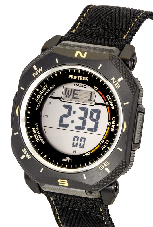 Casio Pro Trek Digital Fabric Strap Solar PRG-69B-1 100M Men's Watch