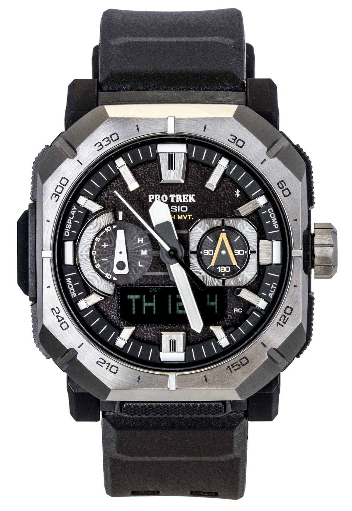 Casio Pro Trek Analog Digital Smartphone Link Black Rubber Strap Black Dial Solar PRW-B1000-1 100M Men's Watch