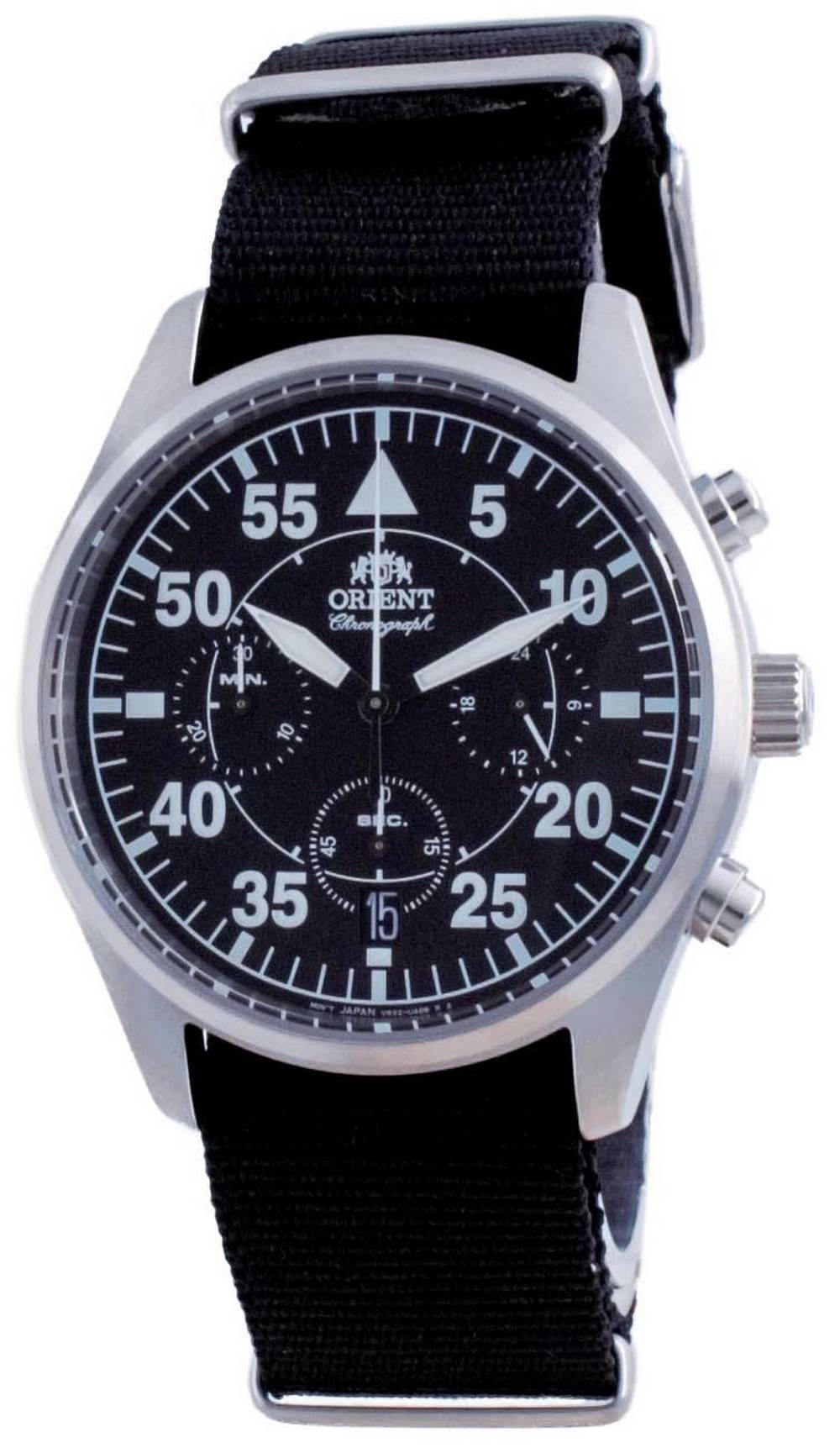 Refurbished Orient Sports Flight Style Chronograph Black Dial Quartz RA-KV0502B10B Men's Watch