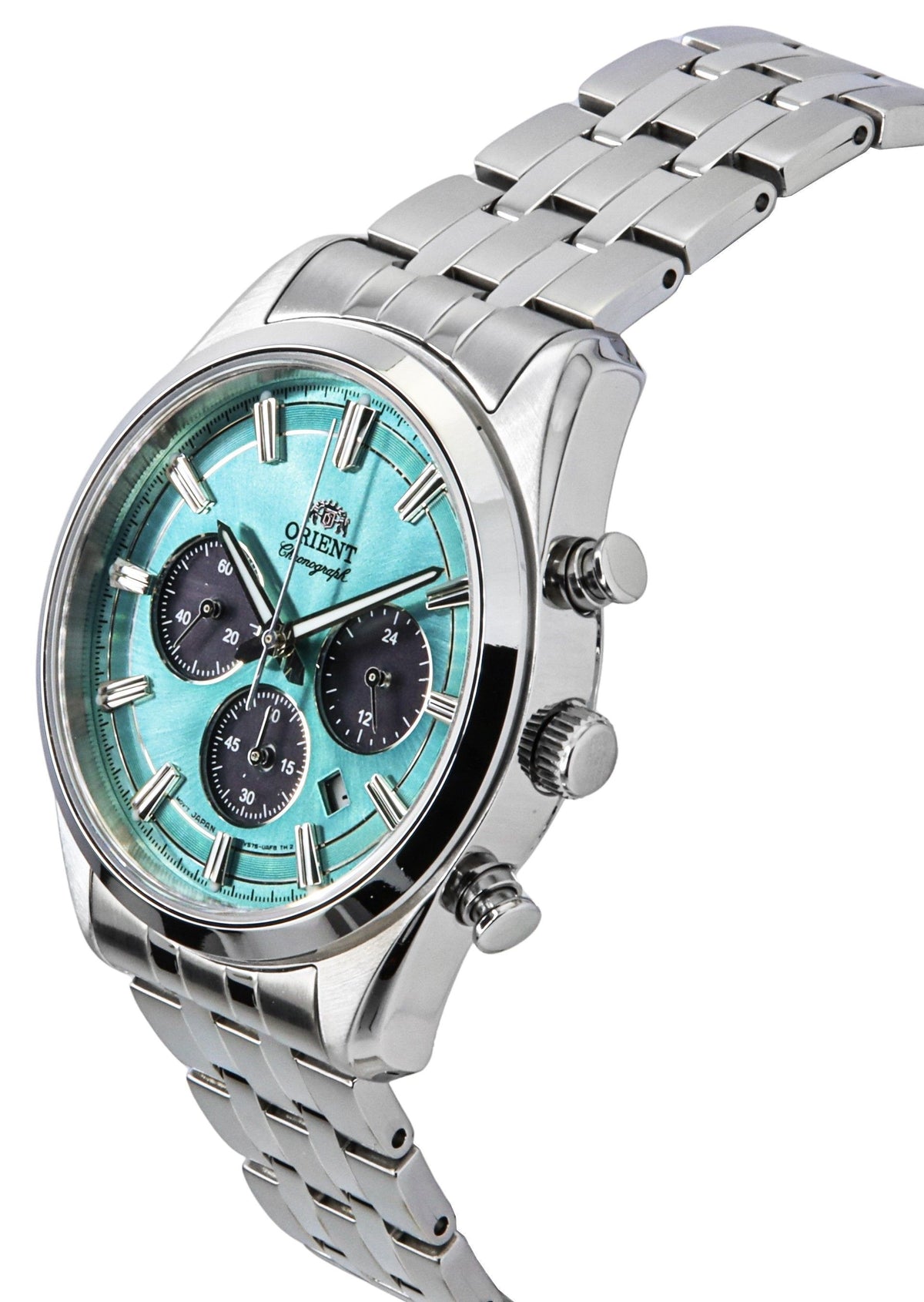 Orient Contemporary Chronograph Stainless Steel Sky Blue Dial Quartz RA-TX0304L Men's Watch