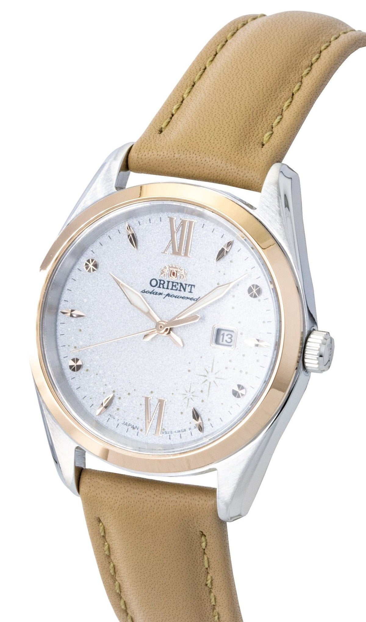 Orient Stretto Leather Strap White Dial Solar RA-WG0604S Women's Watch