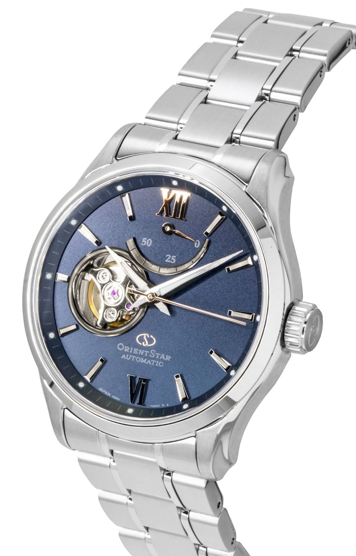 Orient Star Contemporary Limited Edition Stainless Steel Blue Grey Open Heart Dial Automatic RE-AT0021L 100M Men's Watch
