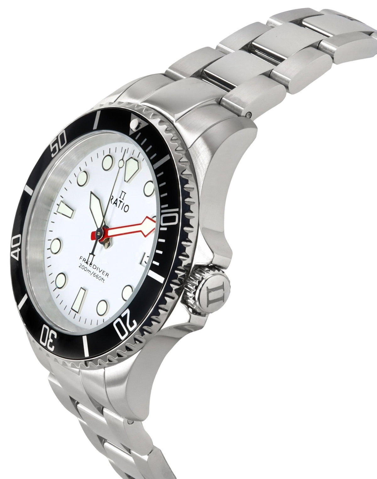 Ratio FreeDiver Sapphire Stainless Steel White Dial Quartz RTF037 200M Men's Watch