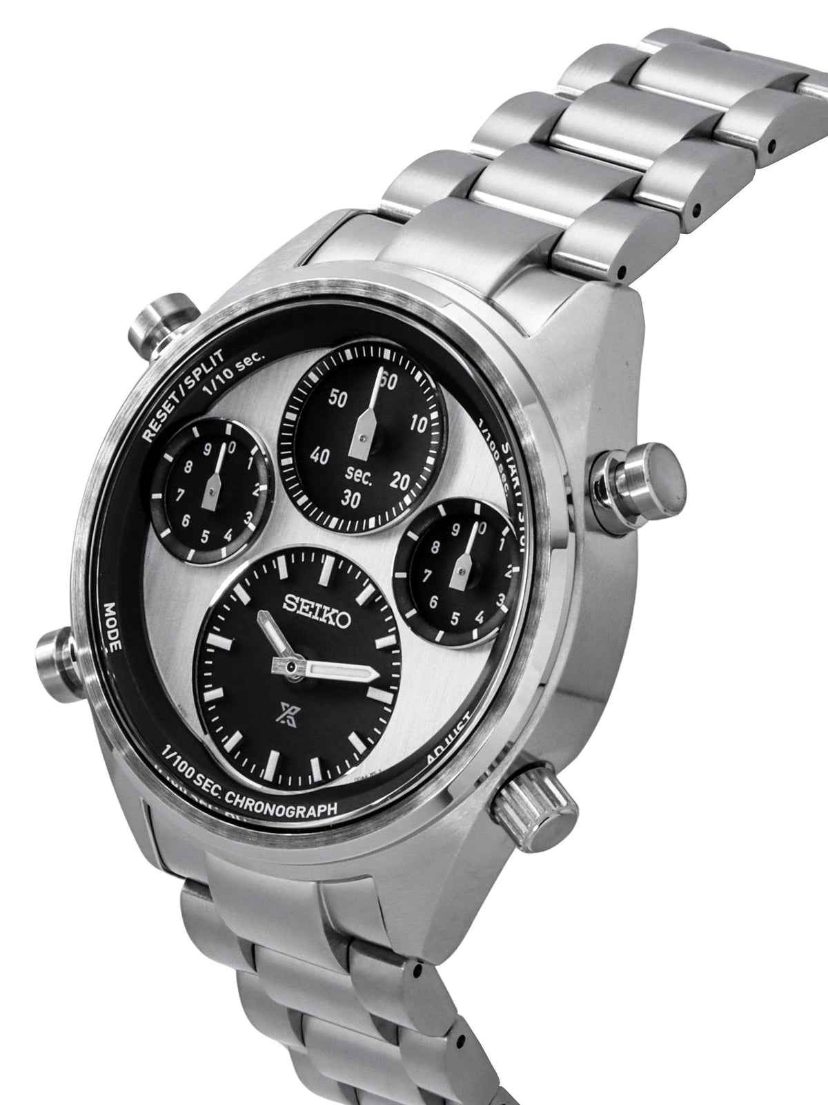 Seiko Prospex Speedtimer Panda Chronograph Stainless Steel White Dial Solar SFJ001P1 100M Men's Watch