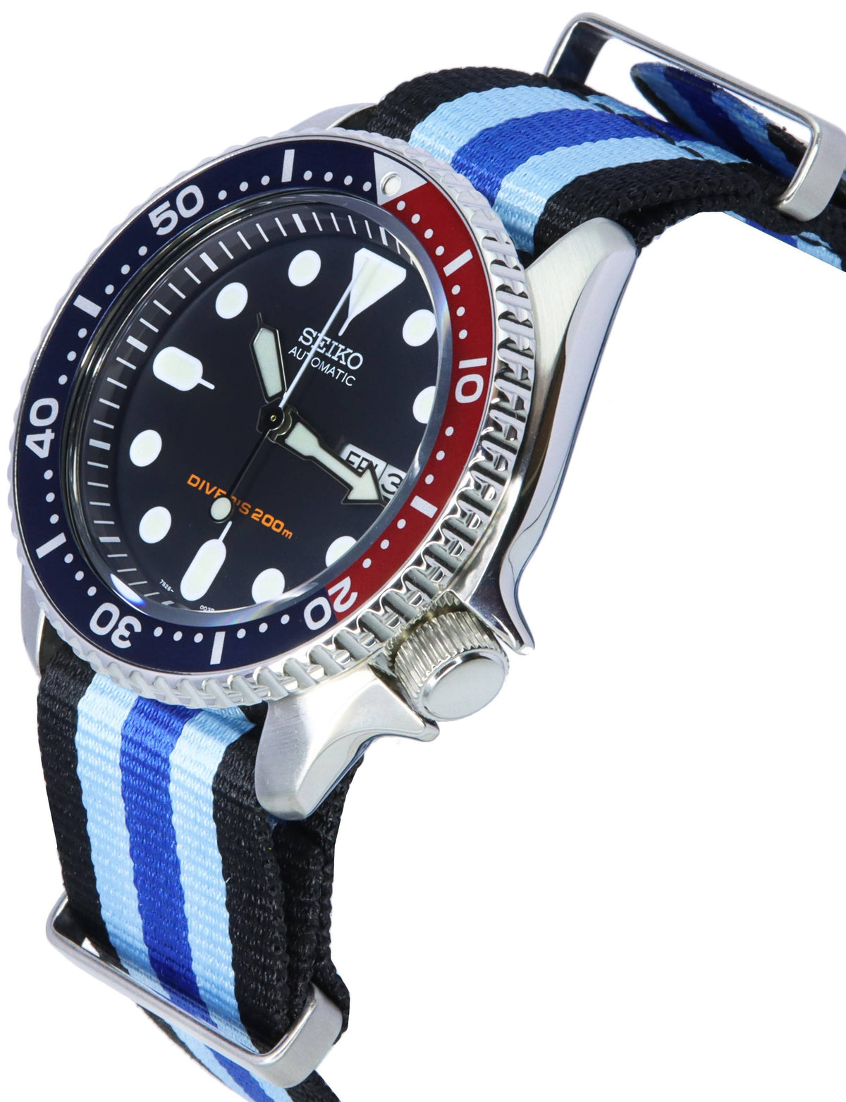 Seiko Blue Dial Automatic Diver's SKX009K1-var-NATO20 200M Men's Watch