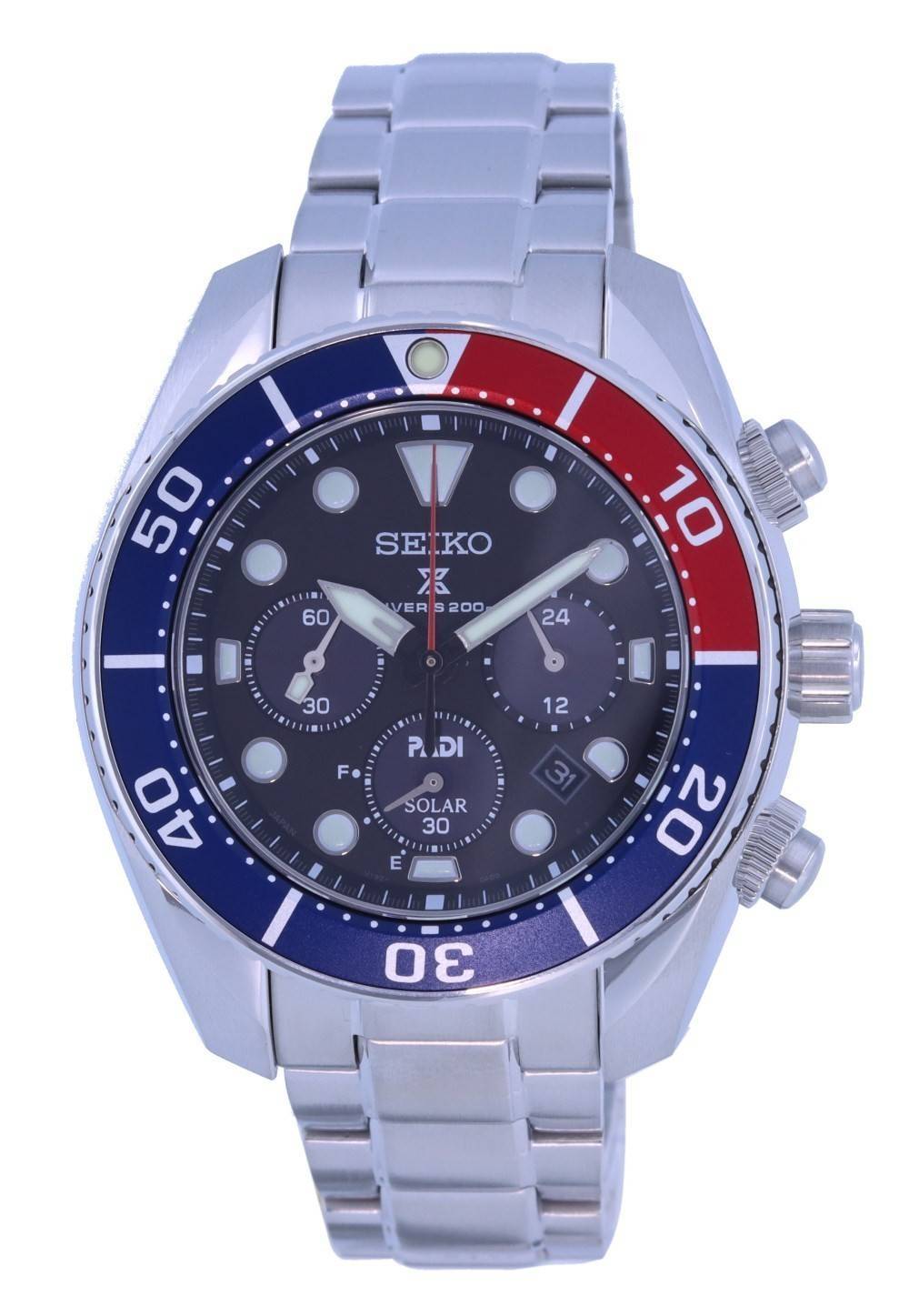 Refurbished Seiko Prospex Padi Sumo Special Edition Chronograph Solar Diver's SSC795 SSC795J1 SSC795J 200M Men's Watch