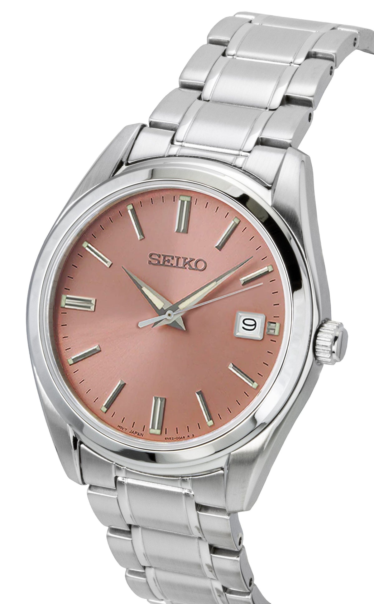 Seiko Stainless steel Salmon Dial Quartz SUR523P1 100M Men's Watch