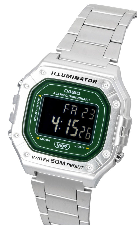 Casio Digital Stainless Steel Quartz W-218HD-3AV Men's Watch